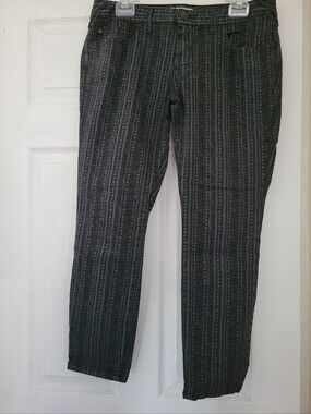 NWOT Free People Black Striped Pattern Jeans